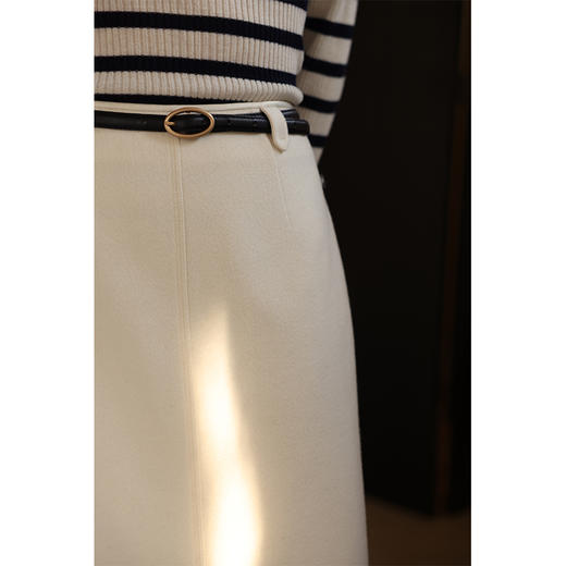 HeyDress小香风半身裙女秋冬高腰显瘦直筒a字半裙毛呢羊毛气质裙 商品图3