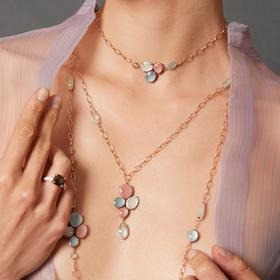 北京仓｜ROSSO PREZIOSO-LADYLIKE GLACIER PENDANT-冰花 珐琅 海蓝宝 吊坠项链［意大利设计师］