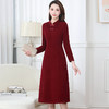 QYM H1601-Y时尚加厚连衣裙仿貂绒保暖复古旗袍裙 商品缩略图2