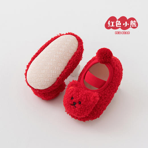 【红色限定新年地板鞋】点胶宝宝地板鞋秋冬加厚红色过年虎头鞋婴儿防滑软底地板防掉鞋袜 商品图7