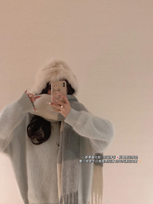 金蘑菇菇  圣诞情书 /  拉毛长感 温柔风焦绒感宽松浣熊毛衣 商品图5