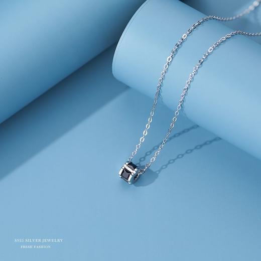 【小蛮腰】S925银镶钻黑白锆石项链【YXS-A1225】 商品图2