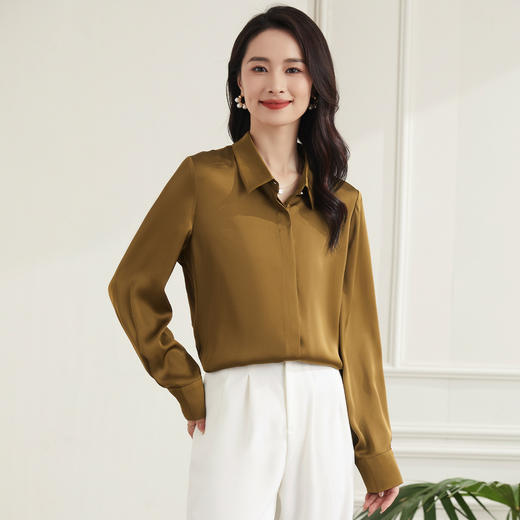 【简约优雅】罗蒙四季款女士长袖衬衫职场大众百搭日常商务干练衬衫女 商品图1