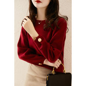 雀说 美貌实穿廓形线条仿羊绒针织套衫上衣3ZF-ZY259515V