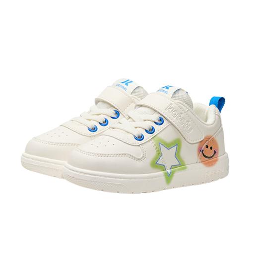 卡特兔童鞋女童板鞋2024春季新款幼儿园小白鞋软底防滑透气跑步鞋 白绿橙 商品图6