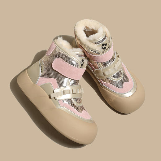 品质好货 | Safiya/索菲娅2023新款金属感加厚加绒羊毛雪地靴 SF3411A712 商品图3