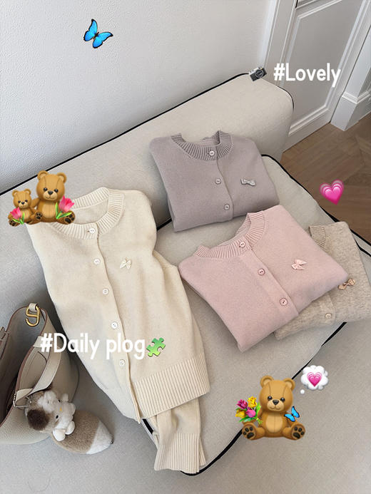 金蘑菇菇 Montorgueil奶香开衫套组/ 100羊毛 娇俏精致系内搭 商品图2