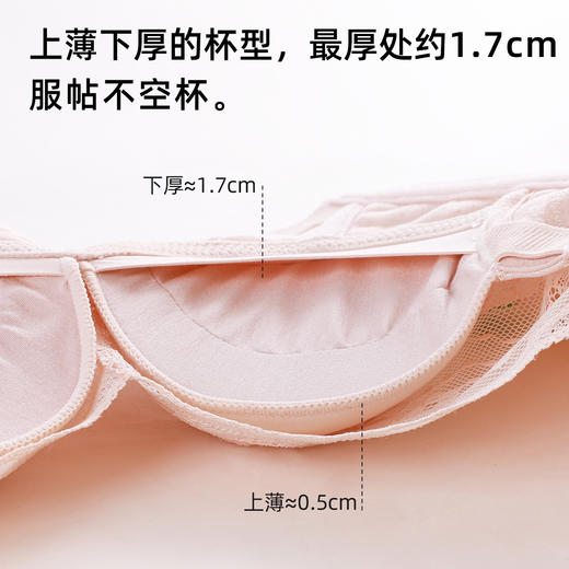 熳洁儿 内衣女小胸聚拢文胸撞色舒适无钢圈性感蕾丝不空杯23761507 商品图2