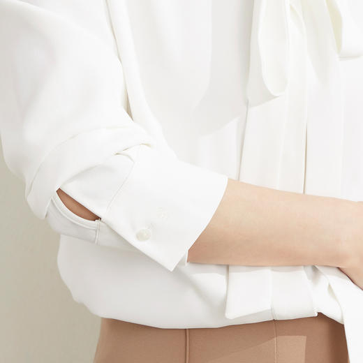 【系带飘带领】罗蒙四季款女士长袖衬衫简约舒适易打理职场百搭衬衫女 商品图4