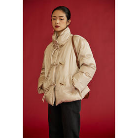 HeyDress新中式羽绒服女冬季立领90白鸭绒保暖国风盘扣短款上衣
