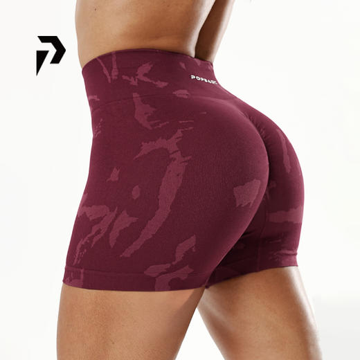 POPBASIC POP臀训裤健身裤迷彩Empower 精神氮泵系列酒红迷彩曜黑迷彩 商品图0