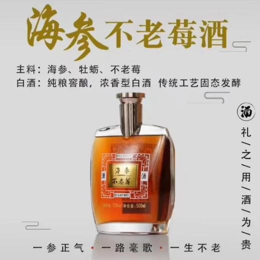 海参不老莓酒500ml， 精选大连辽参为基础加工原料，配以大连本地生蚝、不老莓，三种物质，科学研发 2024新年好礼，高端好礼 商品图2