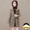 简约修身时尚羽绒服，翻领长袖妈妈装防寒保暖白鸭绒外套QYM-XQD-7D2318-L 商品缩略图0