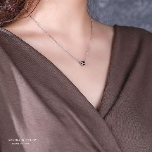 【小蛮腰】S925银镶钻黑白锆石项链【YXS-A1225】 商品图3