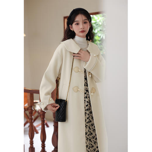 鹿向南《琅玕粉黛》娃娃领单面呢毛呢外套冬2023新款大衣女设计感 商品图1