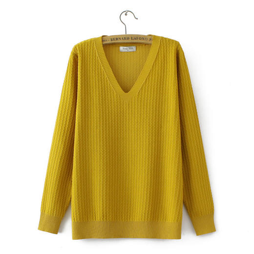 秋冬【大码V领针织衫】韩版 显瘦休闲 开衫女装 商品图3