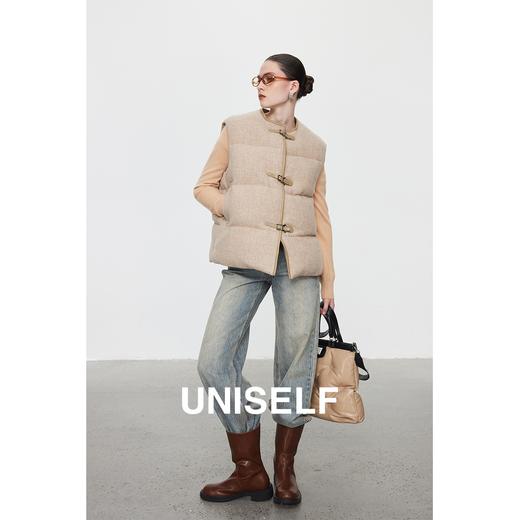 高密羊毛鹅绒马甲女2023秋冬新款设计感时尚轻奢羽绒外套 商品图4