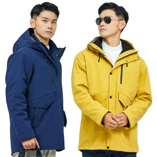 户外中长款冲锋衣男女款两件套三合一可拆卸抓绒衣防风防水登山服 商品图1