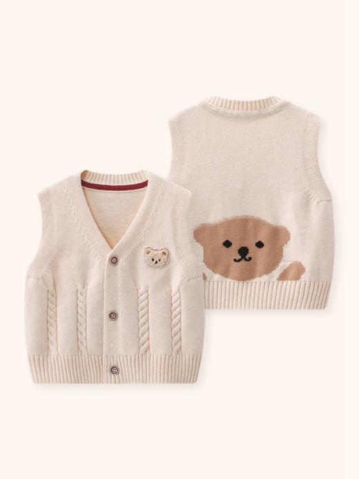 【32款 时尚百搭】婴儿马甲春秋外穿男宝宝针织小背心男秋装开衫马夹儿童网红坎肩女 商品图4