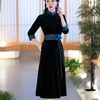 SYG-706旗袍冬款加厚韩国绒长款时尚显瘦复古高档连衣裙 商品缩略图1