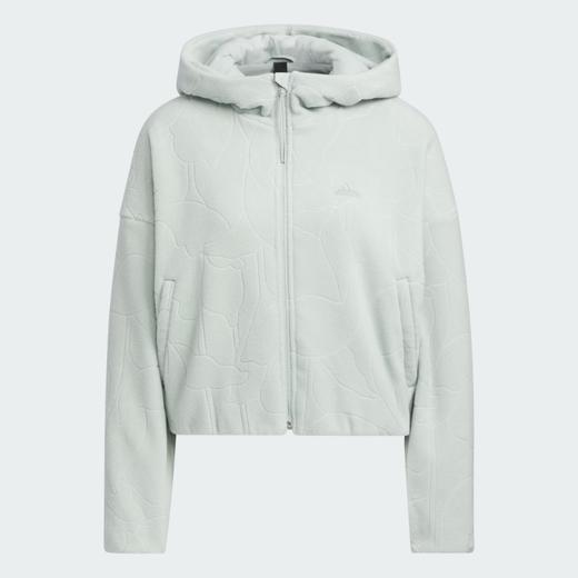 Adidas/阿迪达斯女秋冬新款抓绒外套运动服拉链保暖连帽夹克IP7050 商品图3