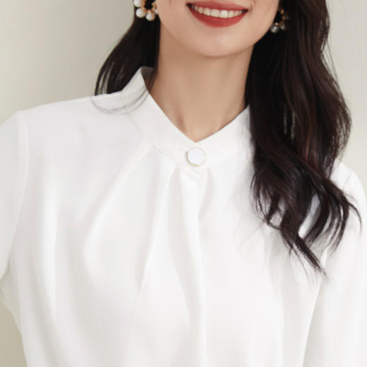 【职业干练】罗蒙四季款女士长袖衬衫舒适亲肤大众简约百搭优雅衬衫女 商品图5
