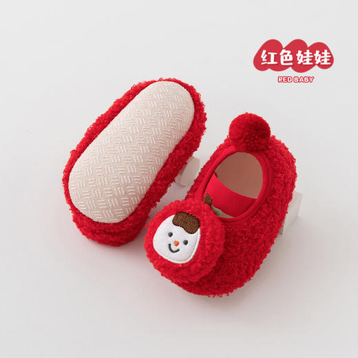 【红色限定新年地板鞋】点胶宝宝地板鞋秋冬加厚红色过年虎头鞋婴儿防滑软底地板防掉鞋袜 商品图8