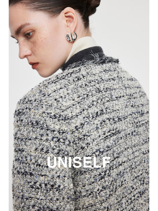 90白鹅绒小香风羊毛羽绒服女2023冬季新款宽松呢子外套 商品图4