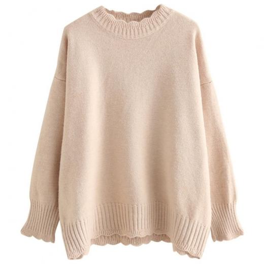 秋冬【加绒加厚学院风毛衣女】宽松 套头 胖mm200斤 百搭日系 打底衫 商品图8