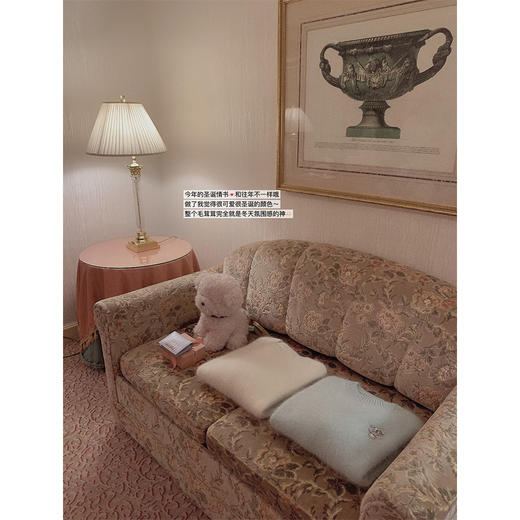 金蘑菇菇  圣诞情书 /  拉毛长感 温柔风焦绒感宽松浣熊毛衣 商品图2