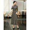 SYG-672秋季连衣裙女新款复古阔太太九分袖秋装贵夫人碎花裙子 商品缩略图6