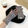 【尊嘟好好看，新款半指手套彩色条纹，随性慵懒超时尚】新款彩色条纹女款毛线手套学生手套触屏保暖防寒针织手套 商品缩略图7