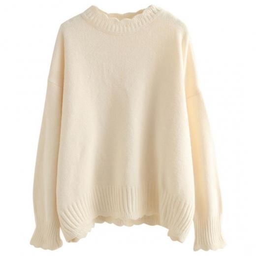 秋冬【加绒加厚学院风毛衣女】宽松 套头 胖mm200斤 百搭日系 打底衫 商品图5