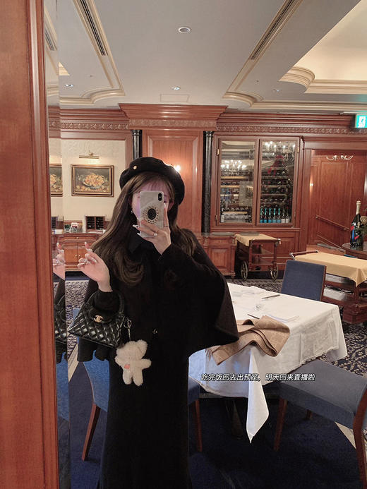 金蘑菇菇 loire梦回赫本 羊绒大衣组/ 复古甜轻优雅双面呢大衣 商品图3