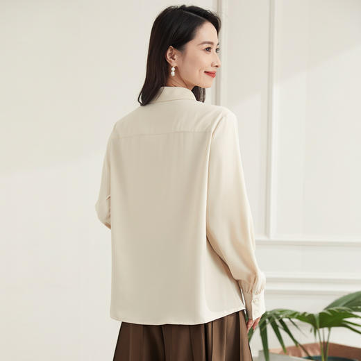 【商务通勤】罗蒙四季款女士长袖衬衫简约大众职场通勤舒适百搭衬衫女 商品图3