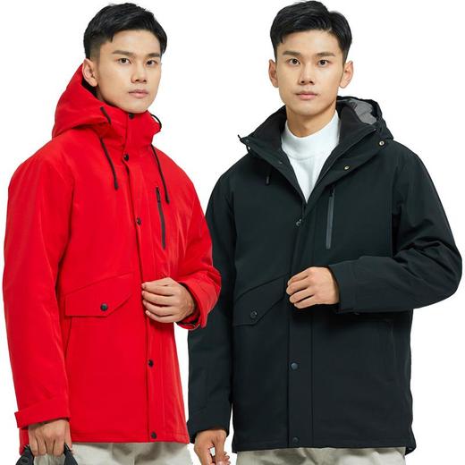 户外中长款冲锋衣男女款两件套三合一可拆卸抓绒衣防风防水登山服 商品图0
