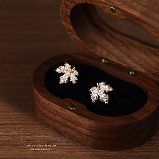 【枫】S999银枫叶耳钉【YXS-E3717】 商品图1