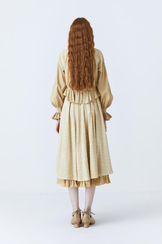 Renlisu  麦色草木染花瓣下摆古典衬衫 商品图5