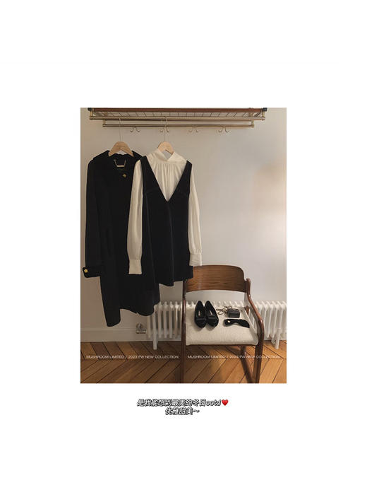 金蘑菇菇 巴黎旧梦 中古大衣系列/ 优雅赫本风娃娃领双面呢大衣 商品图1