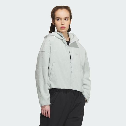 Adidas/阿迪达斯女秋冬新款抓绒外套运动服拉链保暖连帽夹克IP7050 商品图2