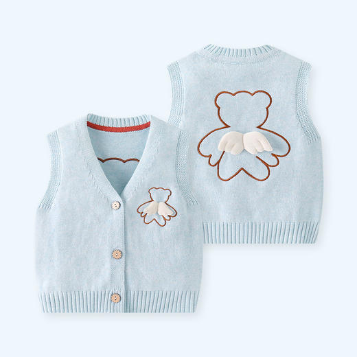 【32款 时尚百搭】婴儿马甲春秋外穿男宝宝针织小背心男秋装开衫马夹儿童网红坎肩女 商品图14