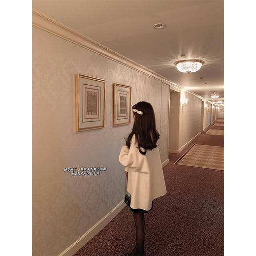 金蘑菇菇 loire梦回赫本 羊绒大衣组/ 复古甜轻优雅双面呢大衣 商品图2