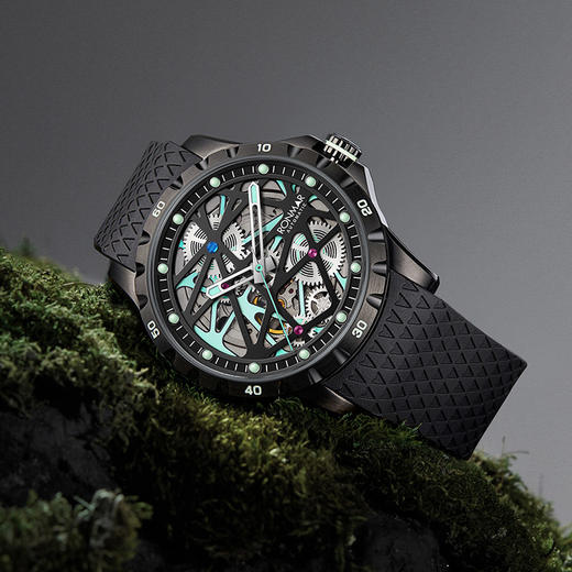 朗玛 RONMAR 遁天系列男士全自动机械手表胶带潮流运动腕表 RM-007 商品图1