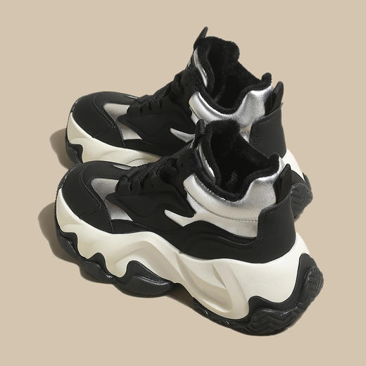 品质好货 | Safiya/索菲娅2023秋冬新款高帮休闲运动增高加绒老爹鞋 SF34112703 商品图2