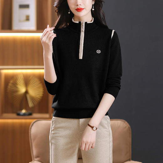 半拉链立领毛衣，高级感内搭保暖打底衫CC-NN-2349 商品图4