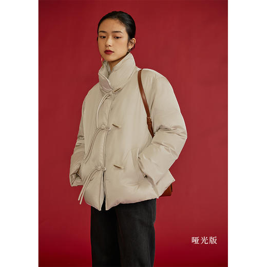 HeyDress新中式羽绒服女冬季立领90白鸭绒保暖国风盘扣短款上衣 商品图2