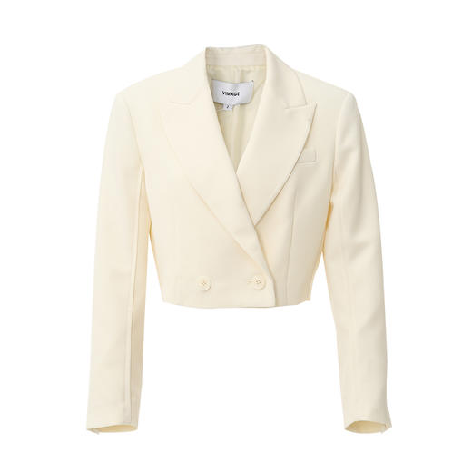 VIMAGE纬漫纪春季新款白色短款西装外套V2103703 商品图6