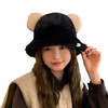 【带上超显脸小，萌系可爱小熊毛绒渔夫帽】小熊毛绒渔夫帽，冬季保暖水桶帽子女时尚百搭显脸小盆帽潮 商品缩略图4