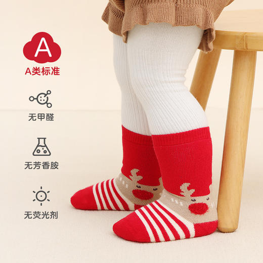 【3双装 圣诞毛圈袜】婴儿宝宝袜子秋冬季加厚毛圈圣诞袜儿童中筒棉隔凉保暖儿童圣诞袜 商品图2