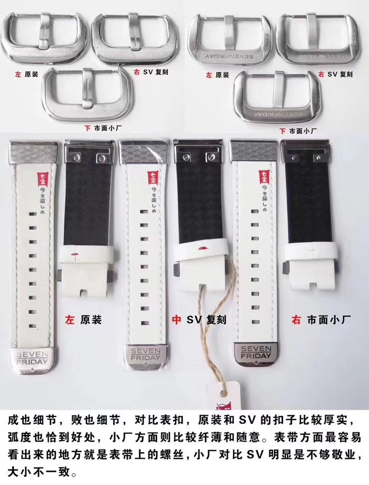 Sevenfriday- P系列 P1B/03 自动机械女表全球限量款真假对比